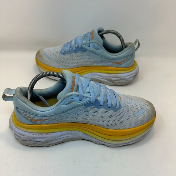 Hoka One One Women Bondi 8  Blue Running Shoes Sneakers Size 9D - Picture 7 of 10